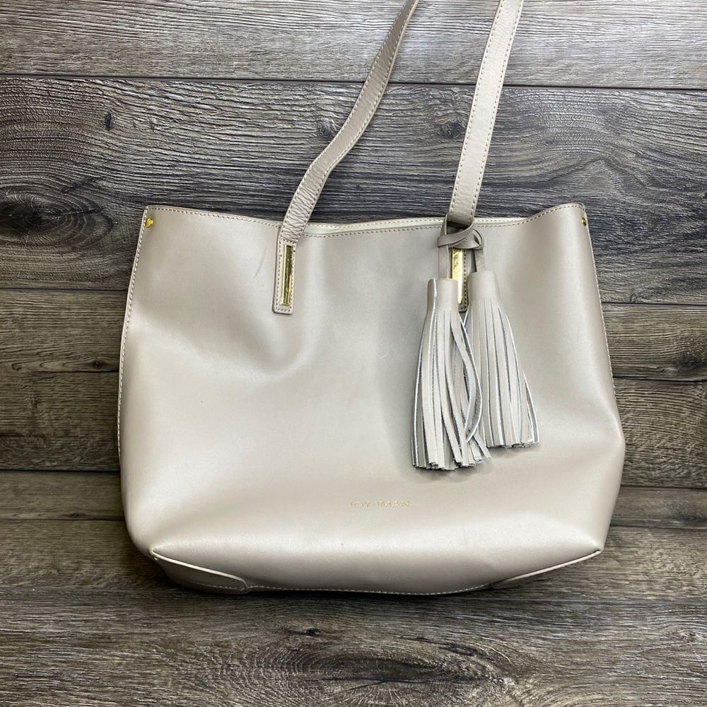 Joy Mangano & Iman Hollywood Glamour Cream Handbag Bag Tote XL Structure